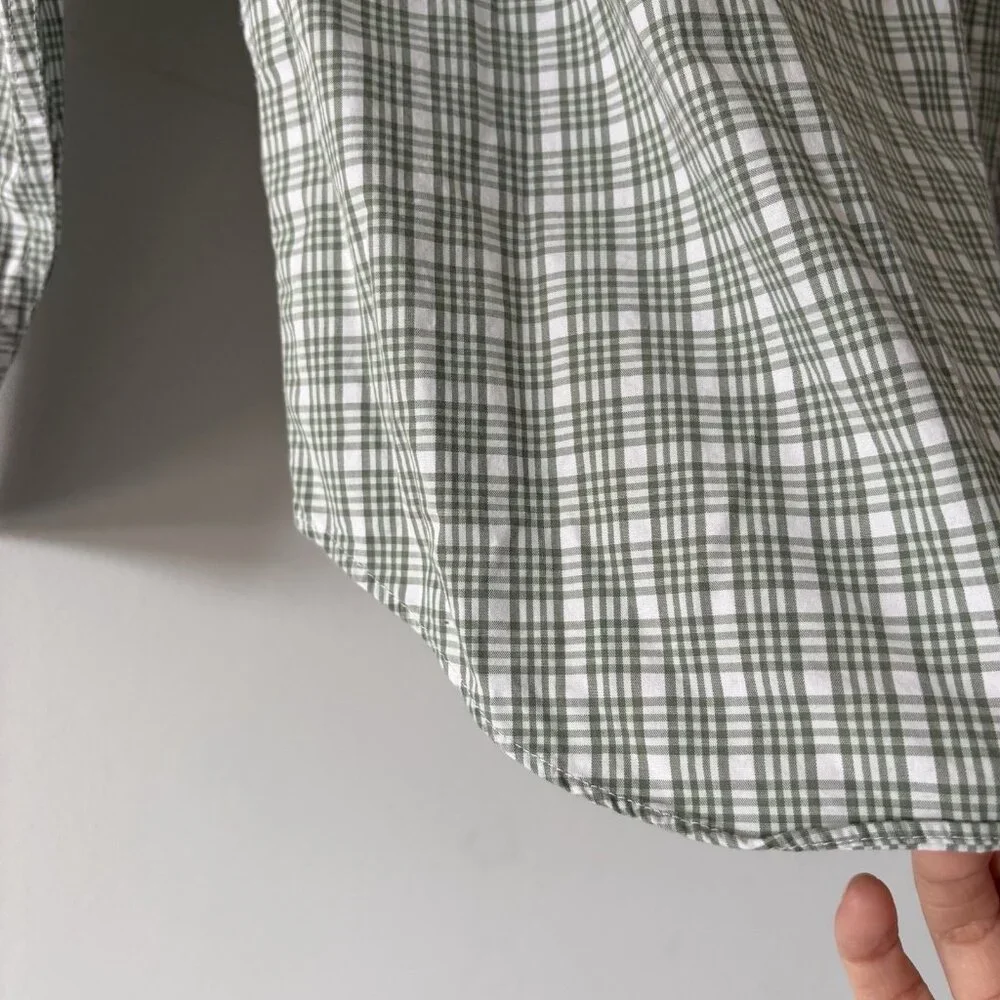 J.Crew Slim Untucked Flex Washed‎ Plaid Shirt Mens Large Preppy Office Business